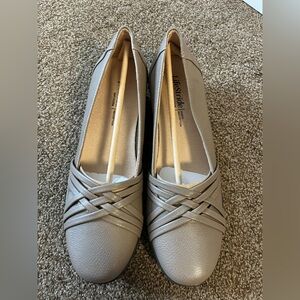 NEW Life Stride Taupe Woven-Detail Slip-On Flats